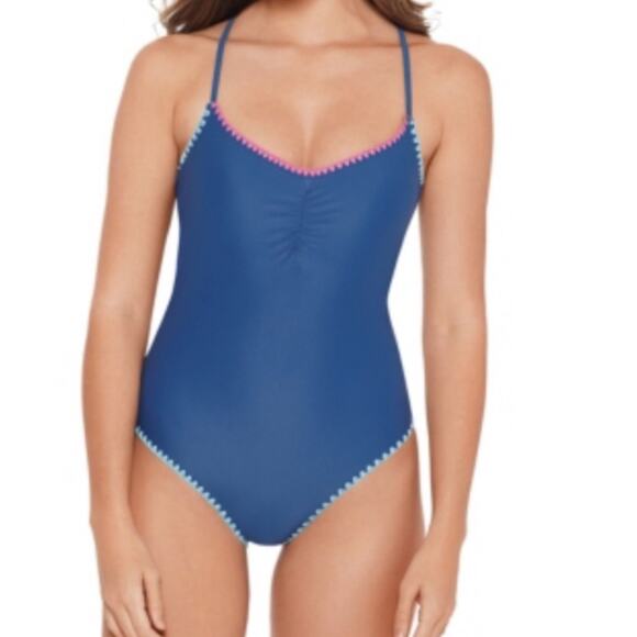 Salt+Cove Stitch Cross-Back One-Piece Swimsuit medium - Picture 1 of 6
